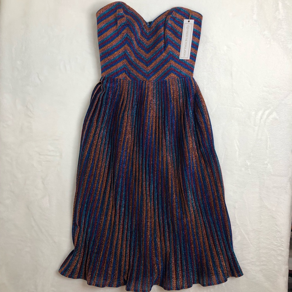 Dress the Population Haley Multicolor Evening Dress, NWT
